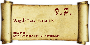 Vagács Patrik névjegykártya