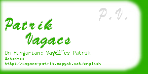 patrik vagacs business card